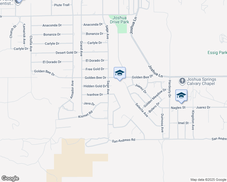 map of restaurants, bars, coffee shops, grocery stores, and more near 56942 Ivanhoe Drive in Yucca Valley
