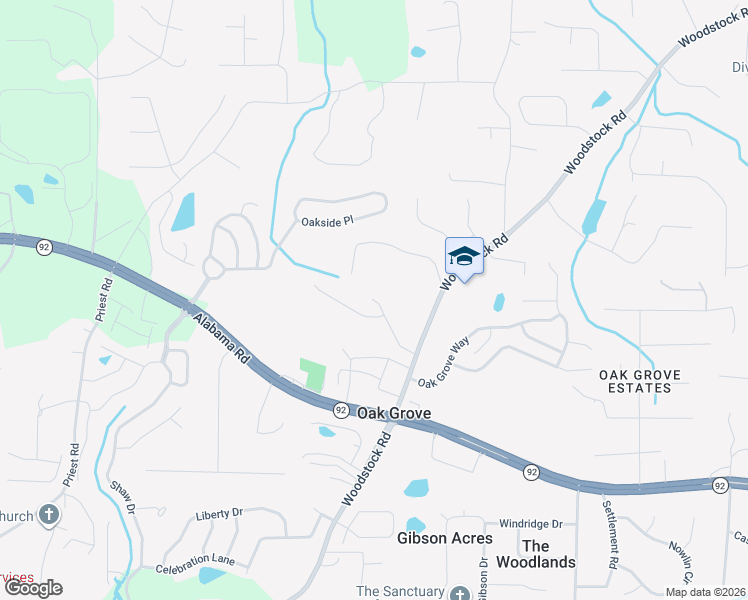 map of restaurants, bars, coffee shops, grocery stores, and more near 131 Creekwood Tr in Acworth