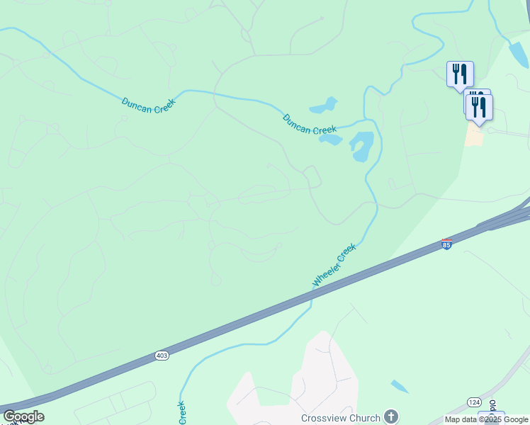 map of restaurants, bars, coffee shops, grocery stores, and more near 5757 Gene Sarazen Drive in Braselton