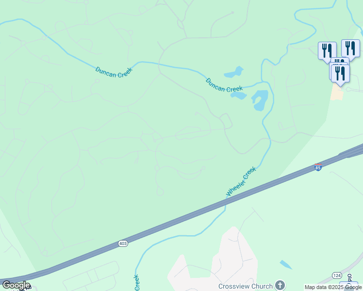 map of restaurants, bars, coffee shops, grocery stores, and more near 5727 Gene Sarazen Drive in Braselton