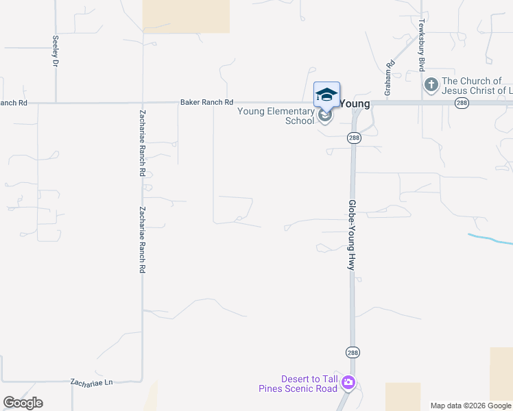 map of restaurants, bars, coffee shops, grocery stores, and more near 541 Elk Ridge Road in Young