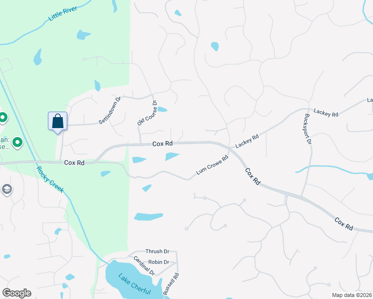 map of restaurants, bars, coffee shops, grocery stores, and more near 1740 Cox Road in Roswell