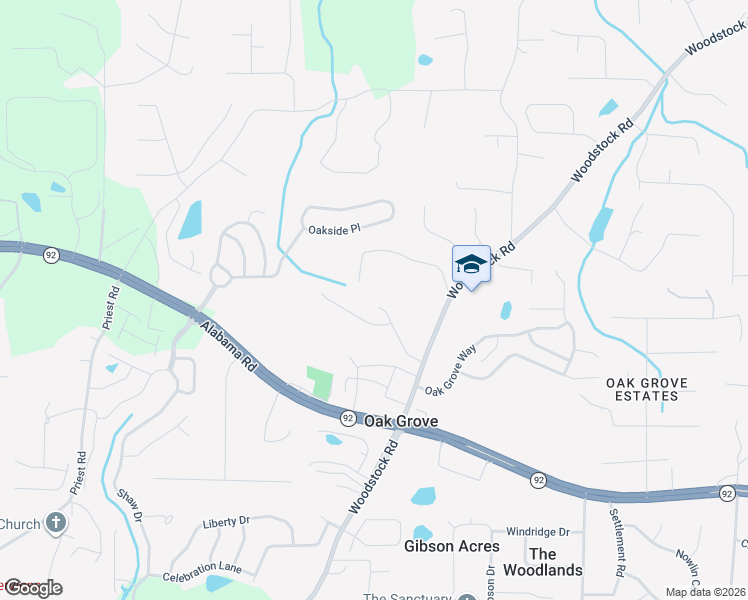 map of restaurants, bars, coffee shops, grocery stores, and more near 131 Creekwood Tr in Acworth