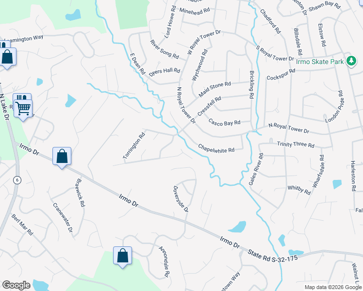 map of restaurants, bars, coffee shops, grocery stores, and more near 35 Castle Vale Court in Irmo