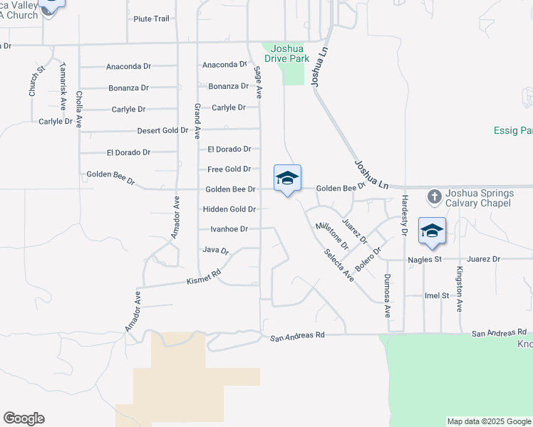 map of restaurants, bars, coffee shops, grocery stores, and more near 56925 Hidden Gold Drive in Yucca Valley