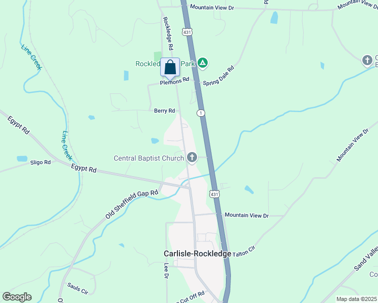 map of restaurants, bars, coffee shops, grocery stores, and more near 800 Rockledge Road in Attalla