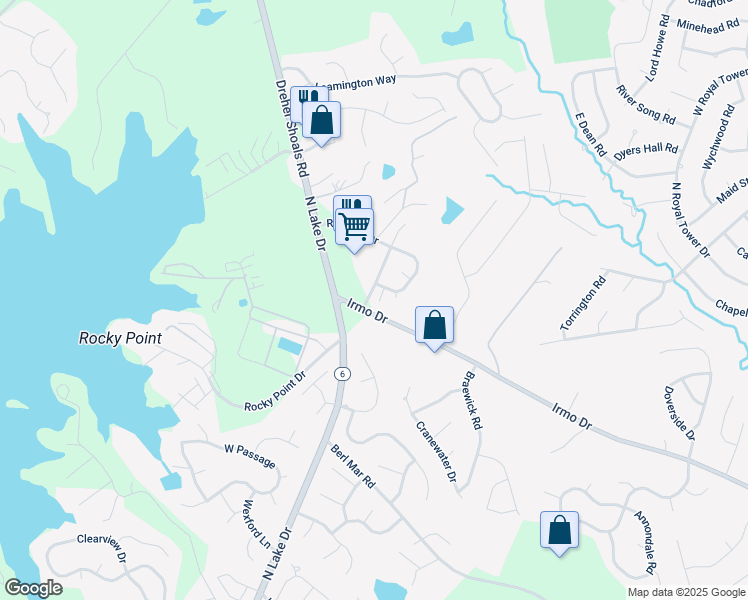 map of restaurants, bars, coffee shops, grocery stores, and more near 316 Irvine Court in Columbia