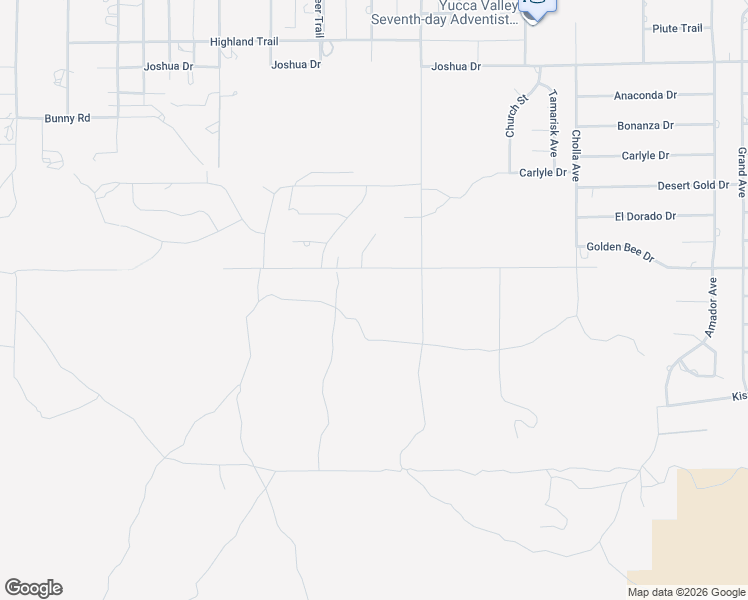 map of restaurants, bars, coffee shops, grocery stores, and more near 56007 Golden Bee Drive in Yucca Valley