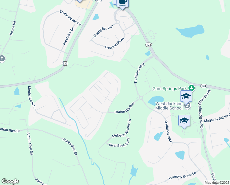 map of restaurants, bars, coffee shops, grocery stores, and more near 4075 Links Boulevard in Jefferson
