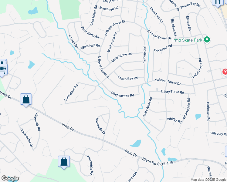 map of restaurants, bars, coffee shops, grocery stores, and more near 212 Chapelwhite Road in Irmo