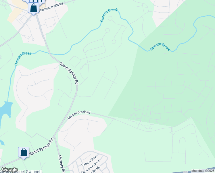 map of restaurants, bars, coffee shops, grocery stores, and more near 5268 Fawn Ivey Lane in Buford