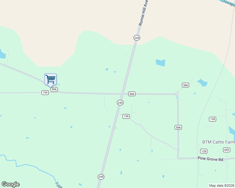 map of restaurants, bars, coffee shops, grocery stores, and more near 1072 Mississippi 245 in Shannon