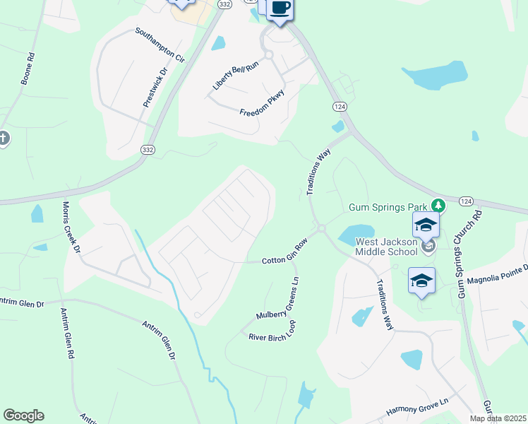 map of restaurants, bars, coffee shops, grocery stores, and more near 4087 Links Boulevard in Jefferson