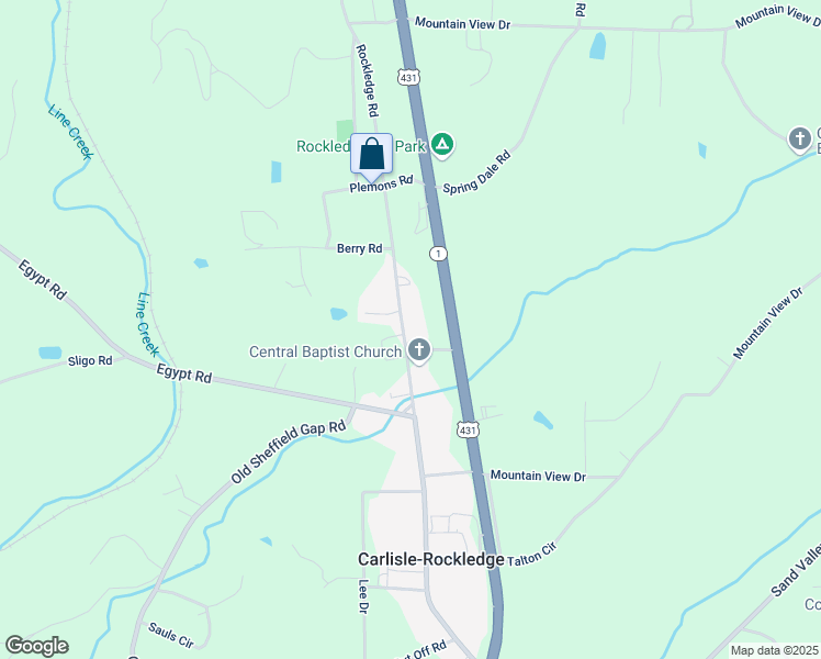 map of restaurants, bars, coffee shops, grocery stores, and more near 800 Rockledge Road in Attalla