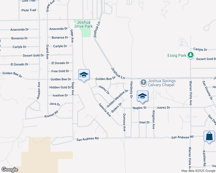 map of restaurants, bars, coffee shops, grocery stores, and more near 8550 Condalia Avenue in Yucca Valley