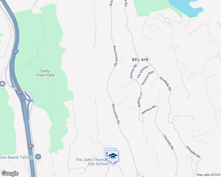 map of restaurants, bars, coffee shops, grocery stores, and more near 1508 Roscomare Road in Los Angeles