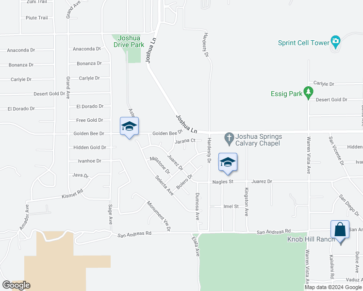 map of restaurants, bars, coffee shops, grocery stores, and more near 8552 Taft Court in Yucca Valley
