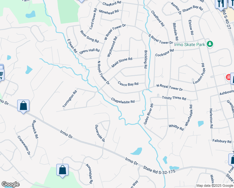 map of restaurants, bars, coffee shops, grocery stores, and more near 649 North Royal Tower Drive in Irmo