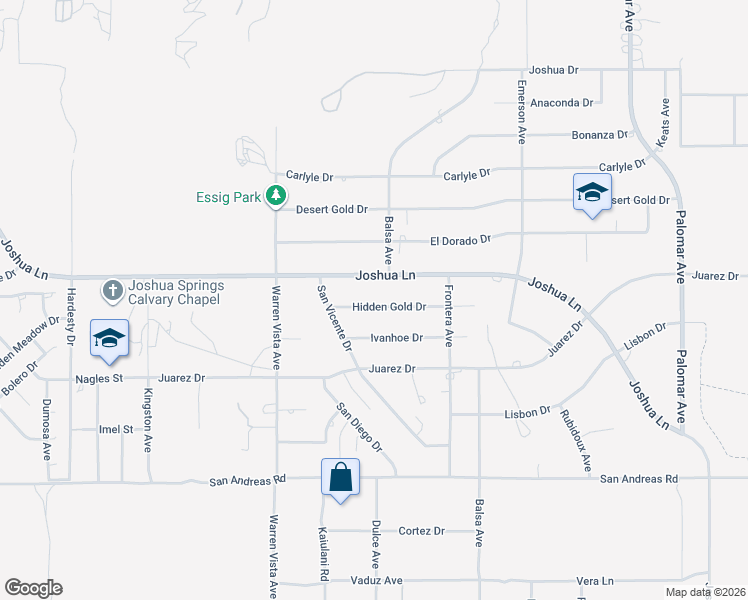 map of restaurants, bars, coffee shops, grocery stores, and more near 57894 Hidden Gold Drive in Yucca Valley