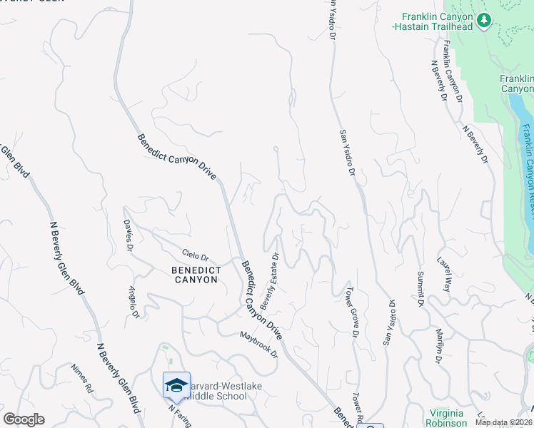 map of restaurants, bars, coffee shops, grocery stores, and more near 1355 Beverly Estate Drive in Beverly Hills