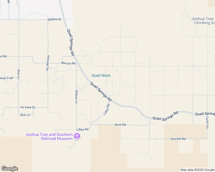 map of restaurants, bars, coffee shops, grocery stores, and more near 62600 Quail Springs Road in Joshua Tree