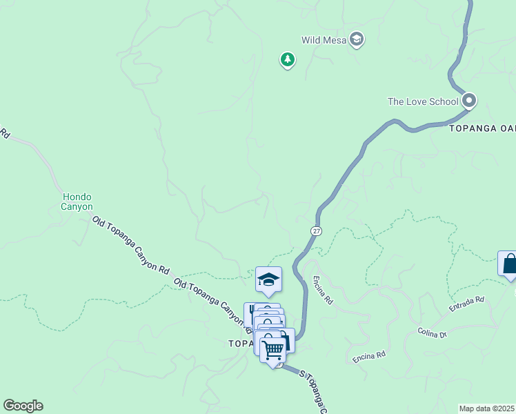 map of restaurants, bars, coffee shops, grocery stores, and more near 637 Greenleaf Canyon Road in Los Angeles County