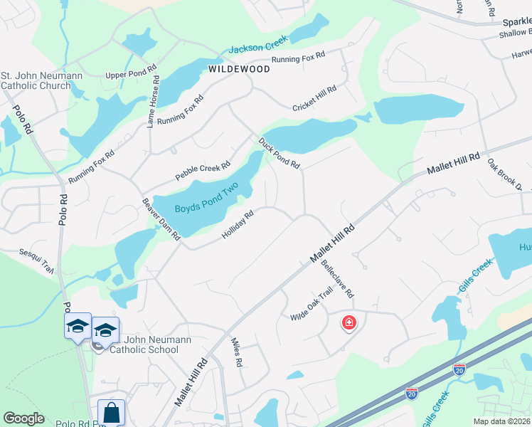 map of restaurants, bars, coffee shops, grocery stores, and more near 216 Wood Duck Road in Columbia