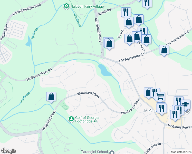 map of restaurants, bars, coffee shops, grocery stores, and more near 1115 Beacon Hill Crossing in Alpharetta