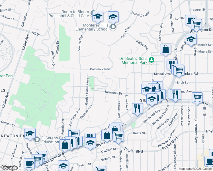 map of restaurants, bars, coffee shops, grocery stores, and more near 5262 Remstoy Drive in Los Angeles