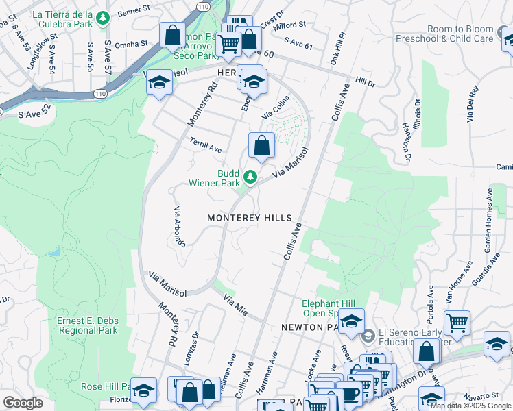 map of restaurants, bars, coffee shops, grocery stores, and more near in Los Angeles