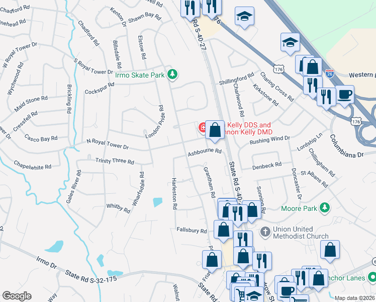 map of restaurants, bars, coffee shops, grocery stores, and more near 701 Friarsgate Boulevard in Irmo