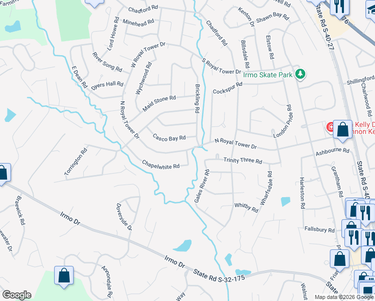 map of restaurants, bars, coffee shops, grocery stores, and more near 413 North Royal Tower Drive in Irmo