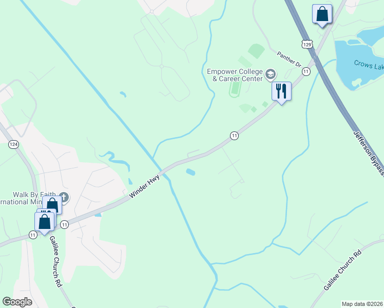 map of restaurants, bars, coffee shops, grocery stores, and more near 2380 River Walk Lane in Jefferson