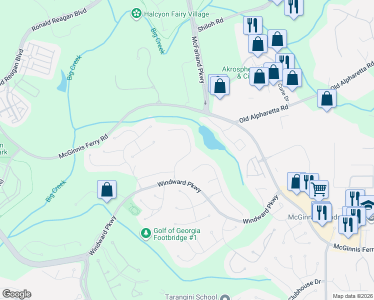 map of restaurants, bars, coffee shops, grocery stores, and more near 1085 Beacon Hill Crossing in Alpharetta