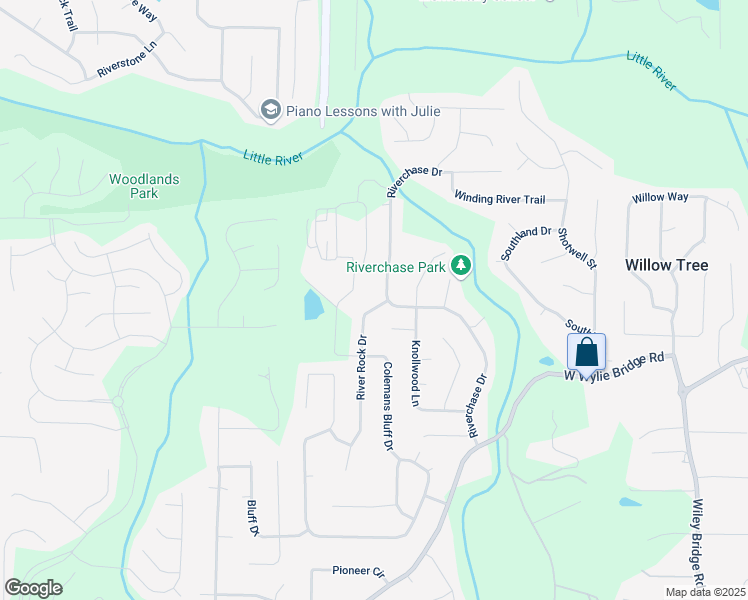 map of restaurants, bars, coffee shops, grocery stores, and more near 706 High Point Trail in Woodstock