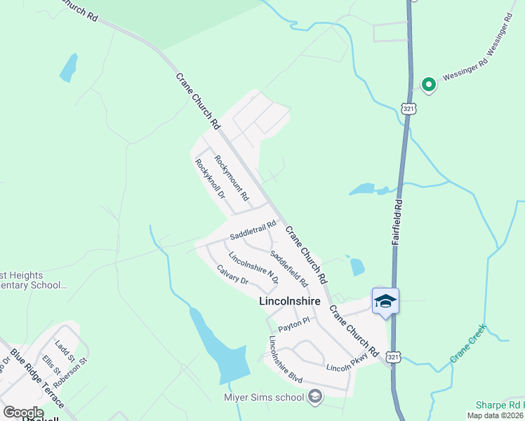 map of restaurants, bars, coffee shops, grocery stores, and more near 201 Saddletrail Road in Columbia