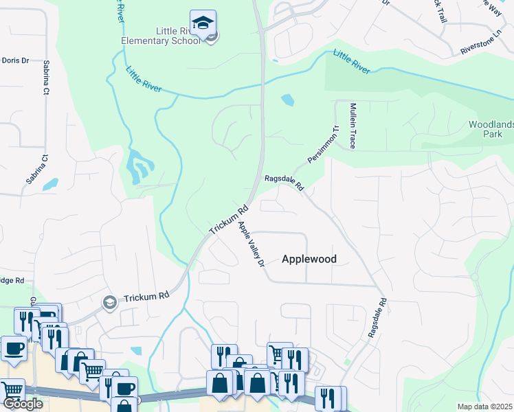 map of restaurants, bars, coffee shops, grocery stores, and more near 234 Kigian Tr in Woodstock