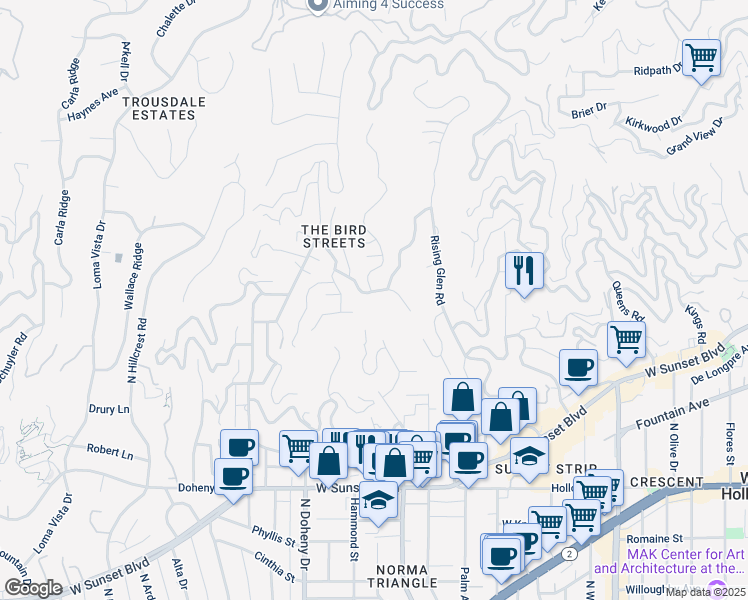 map of restaurants, bars, coffee shops, grocery stores, and more near 9016 Thrasher Avenue in Los Angeles