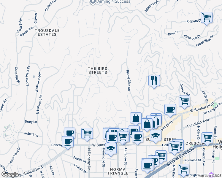 map of restaurants, bars, coffee shops, grocery stores, and more near 9006 Thrasher Avenue in Los Angeles