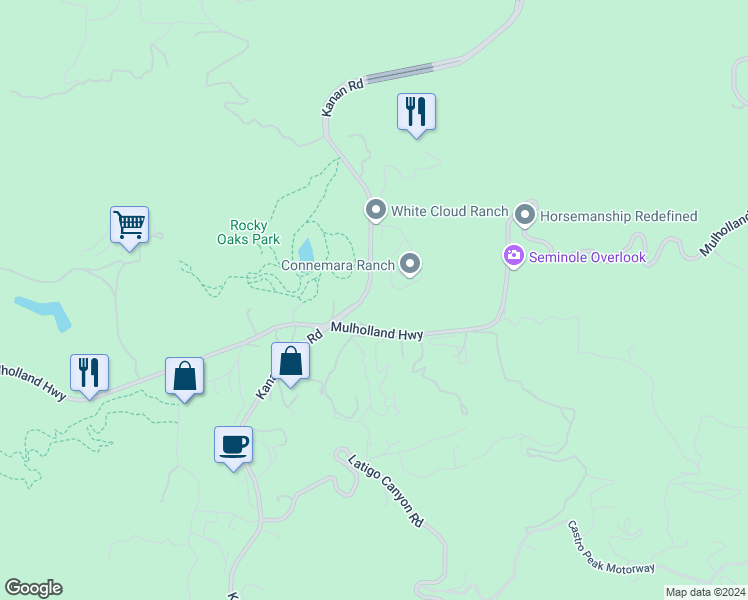 map of restaurants, bars, coffee shops, grocery stores, and more near 299-301 County Highway N9 in Malibu