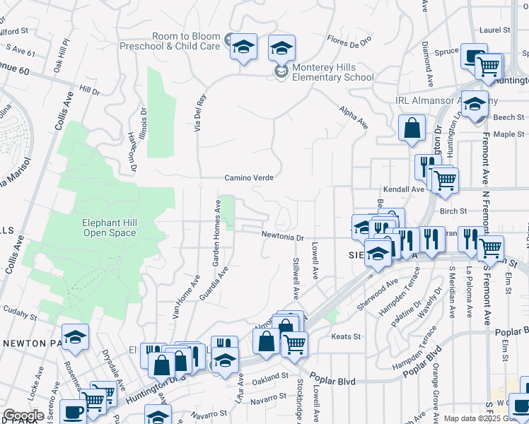 map of restaurants, bars, coffee shops, grocery stores, and more near 5249 Remstoy Drive in Los Angeles