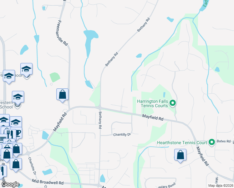 map of restaurants, bars, coffee shops, grocery stores, and more near 1240 Mayfield Road in Alpharetta