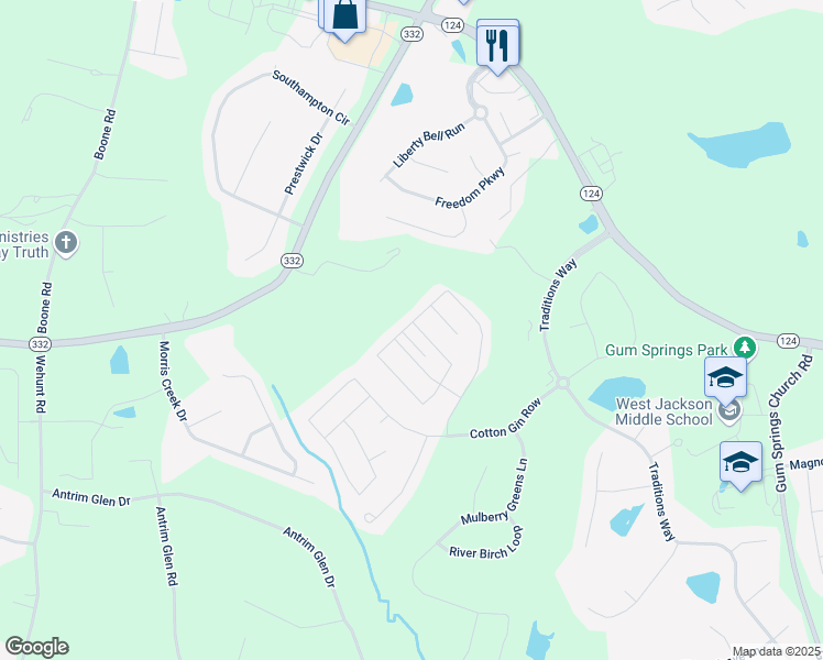map of restaurants, bars, coffee shops, grocery stores, and more near 4358 Links Boulevard in Jefferson
