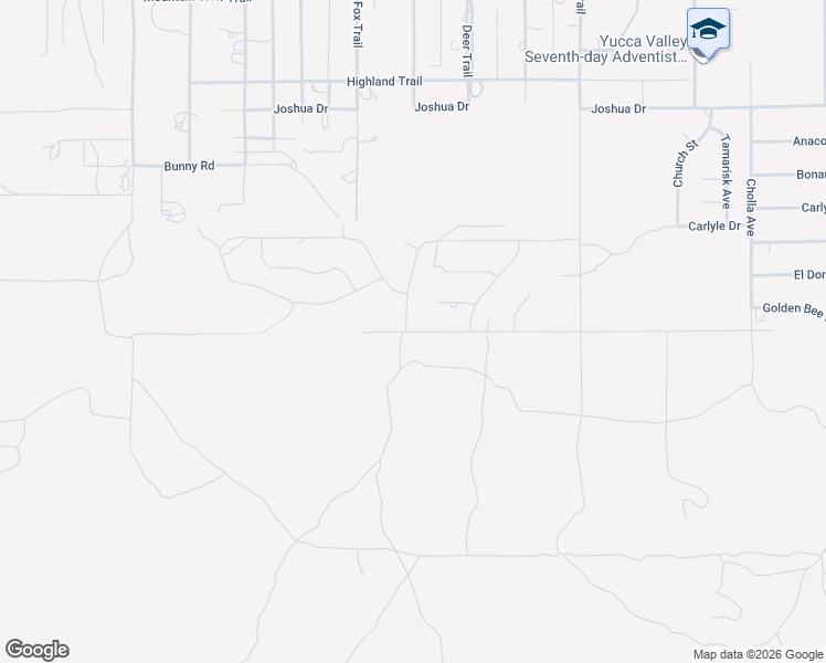 map of restaurants, bars, coffee shops, grocery stores, and more near 55811 Golden Bee Drive in Yucca Valley