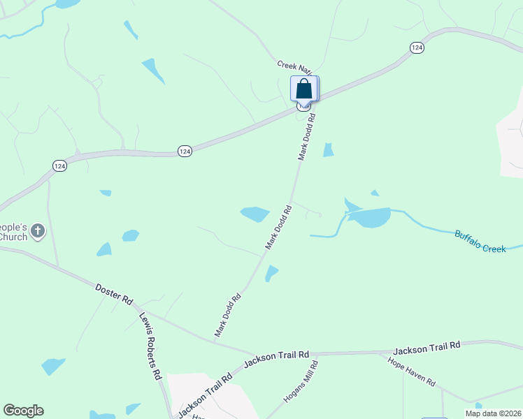 map of restaurants, bars, coffee shops, grocery stores, and more near 384 Mark Dodd Road in Jefferson