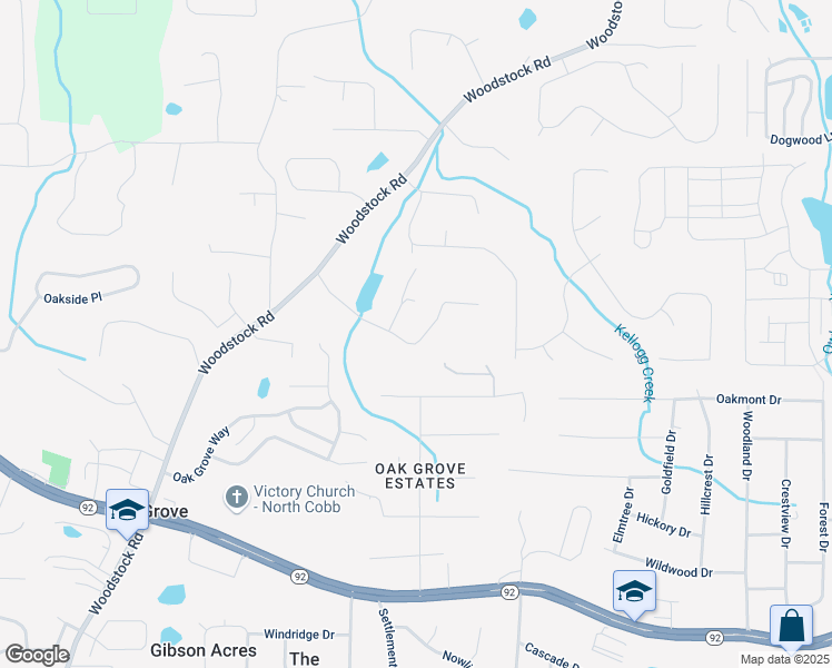 map of restaurants, bars, coffee shops, grocery stores, and more near 405 Lee Drive in Acworth