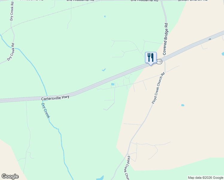 map of restaurants, bars, coffee shops, grocery stores, and more near 124 Old Alabama Wagon Road Southwest in Taylorsville