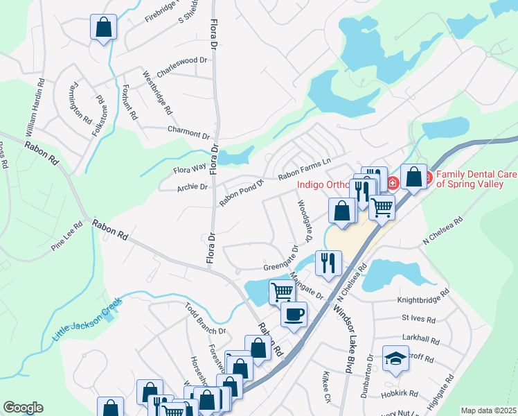 map of restaurants, bars, coffee shops, grocery stores, and more near 129 Stonegate Drive in Columbia