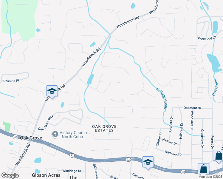 map of restaurants, bars, coffee shops, grocery stores, and more near 420 Lee Drive in Acworth