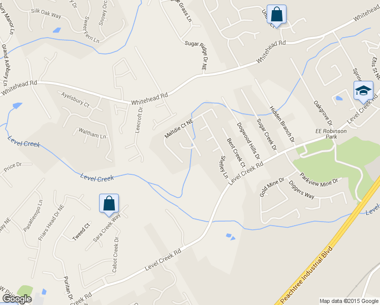 map of restaurants, bars, coffee shops, grocery stores, and more near 565 Elizabeth Heights Northeast in Sugar Hill